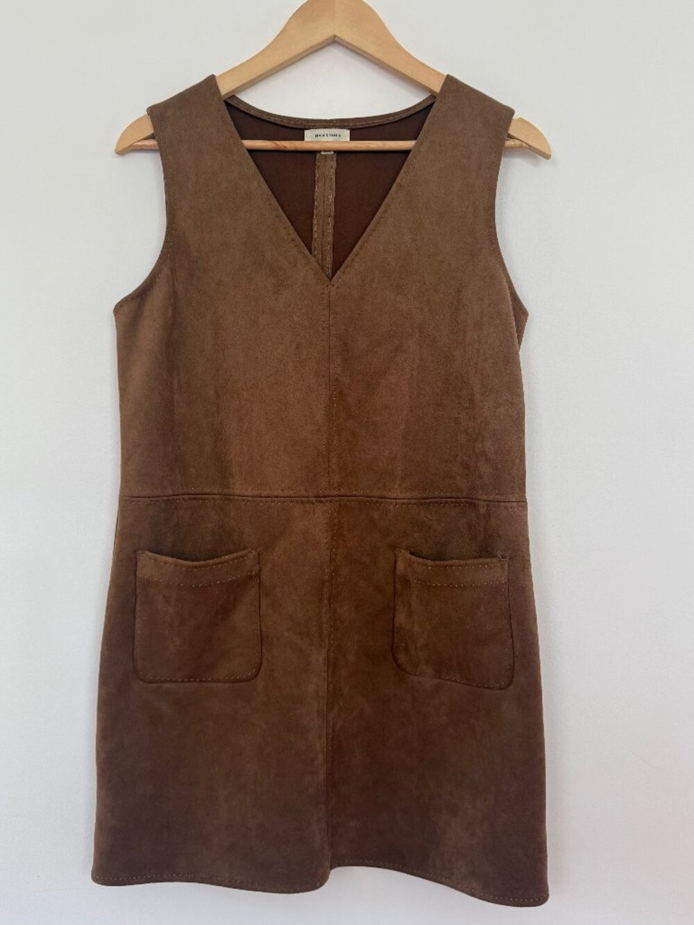 Max Studio Faux Suede Minidress Boho Coastal‎ Cowgirl Festival Retro 70s Size L